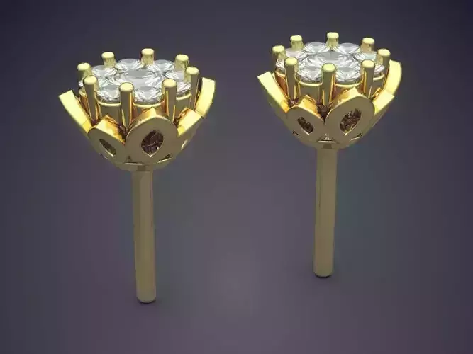 Simple Earrings With Diamonds 1264