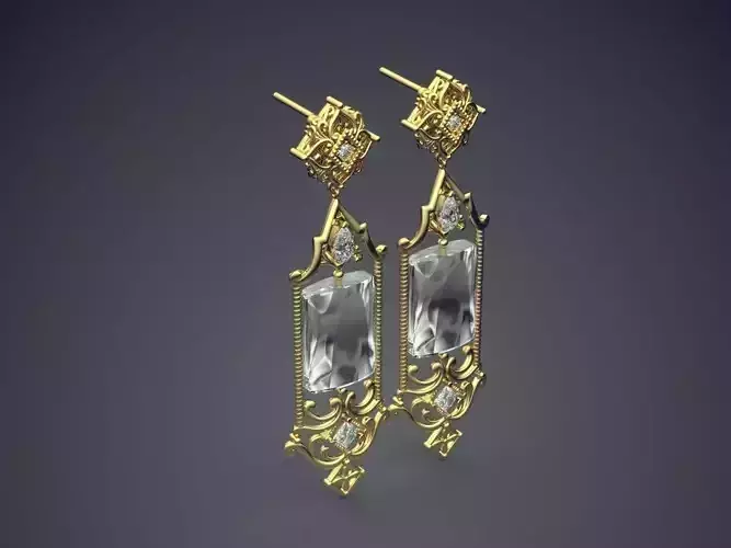 Vintage Gorgeous Impressive Diamond Earrings 1260