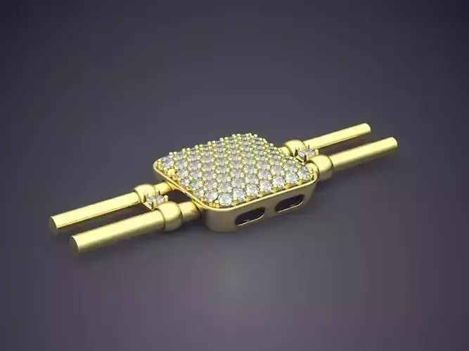 Unique Futuristic Square Shape Diamond Pendant 1258