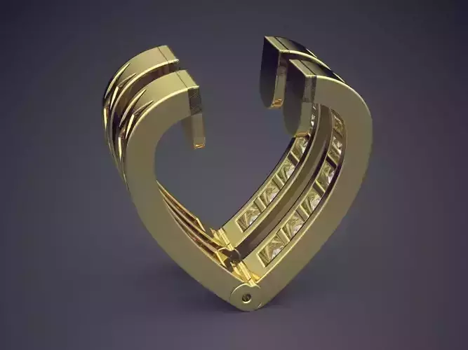 Heart Shaped Earrings With Diamonds 1246