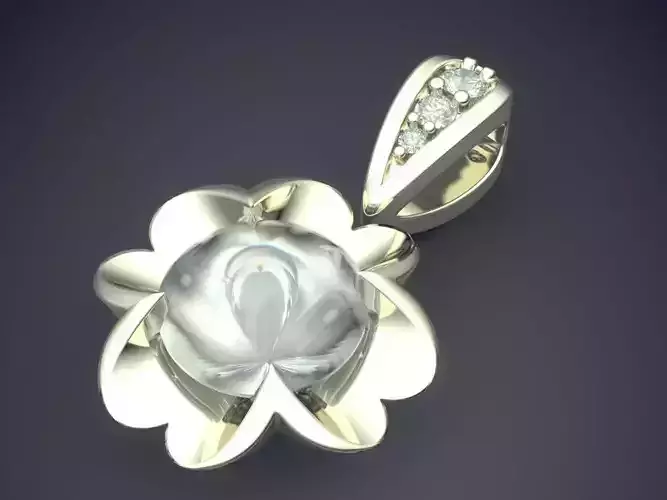 Pendant With Pearl And Diamonds 1231