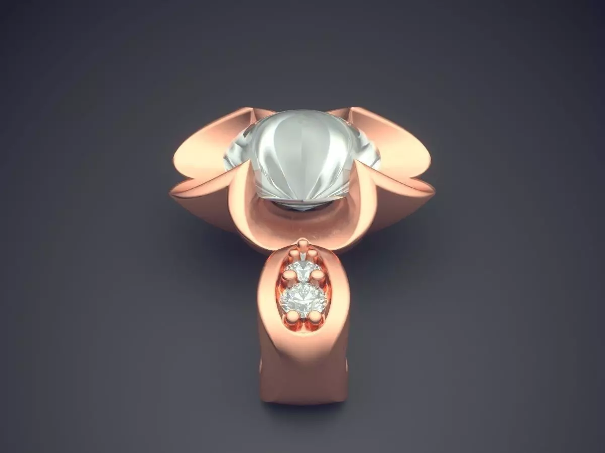 Pendant With Pearl And Diamonds 1231 3D print model_2
