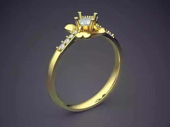 Flower-Shaped Engagement Ring 1219