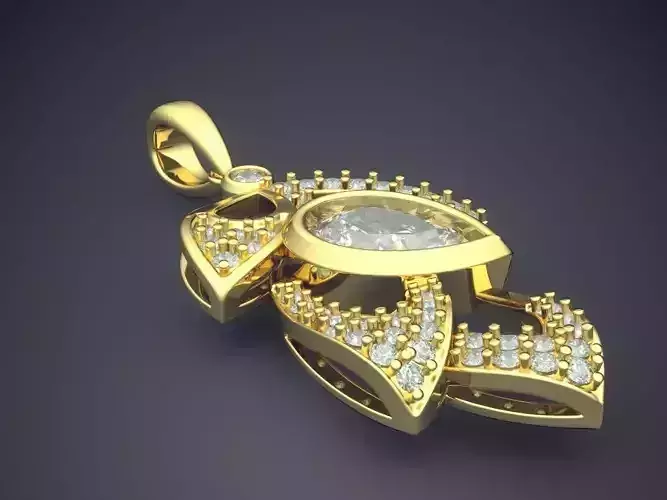 Flower-shaped Pendant Full of Diamonds 1222