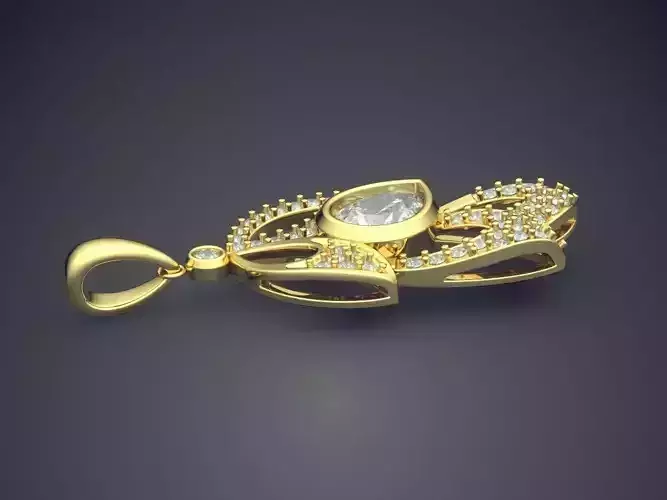 Flower-shaped Pendant Full of Diamonds 1222