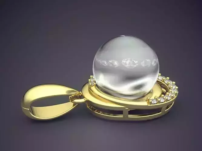Pendant With Pearl And Diamonds 1216