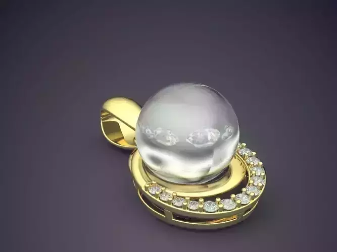 Pendant With Pearl And Diamonds 1216