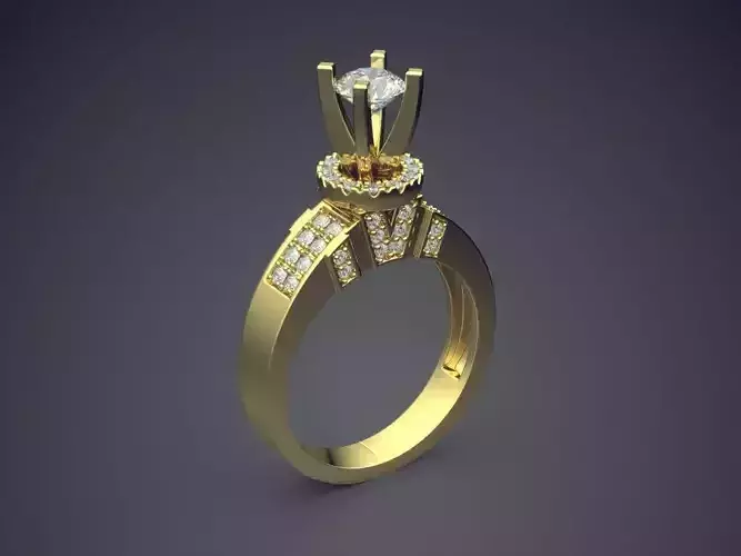 Fancy Extravagant Engagement Ring With Diamonds 1217