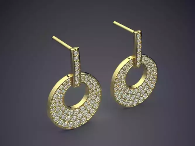 Oval Earrings With Small Diamonds 1220