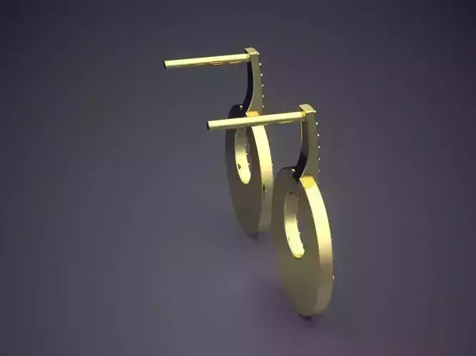 Oval Earrings With Small Diamonds 1220