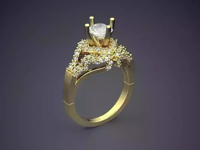 Classy Ring With Diamonds 1212