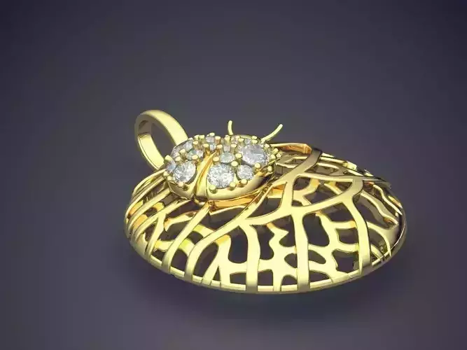 Oval Pendant With Few Diamonds 1204