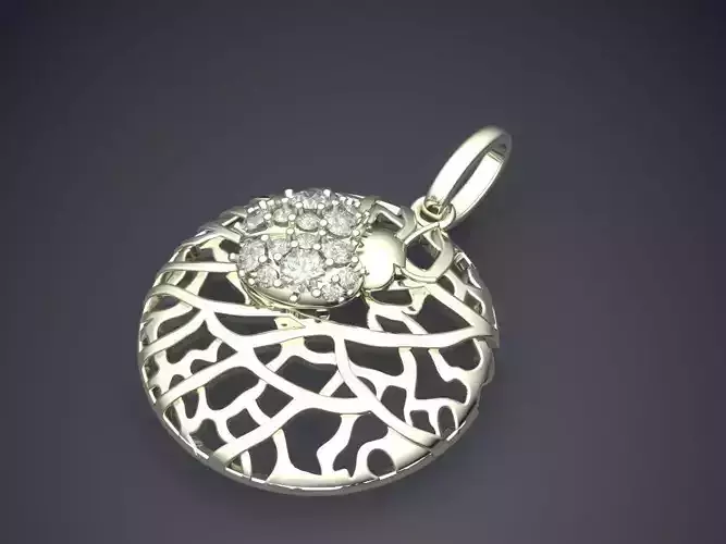 Oval Pendant With Few Diamonds 1204