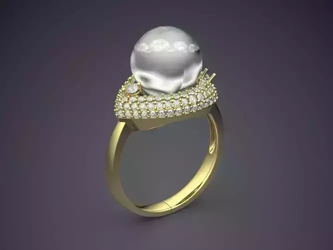 Perfectly Detailed Elegant Pearl Ring for Women 1205