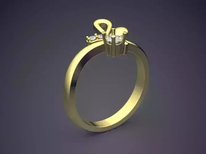 Unique Dainty Design Flower-Detailed Ring with Diamonds 1201