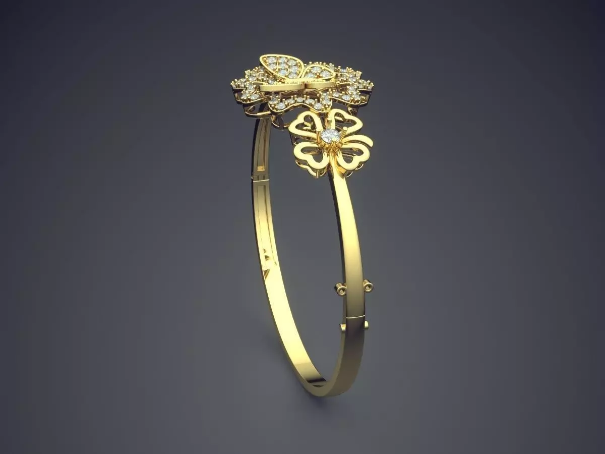Thin Wedding Ring With Tiny Diamonds 1199 3D print model_3