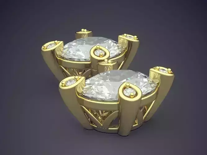 Earrings With Different Size Diamonds 1193