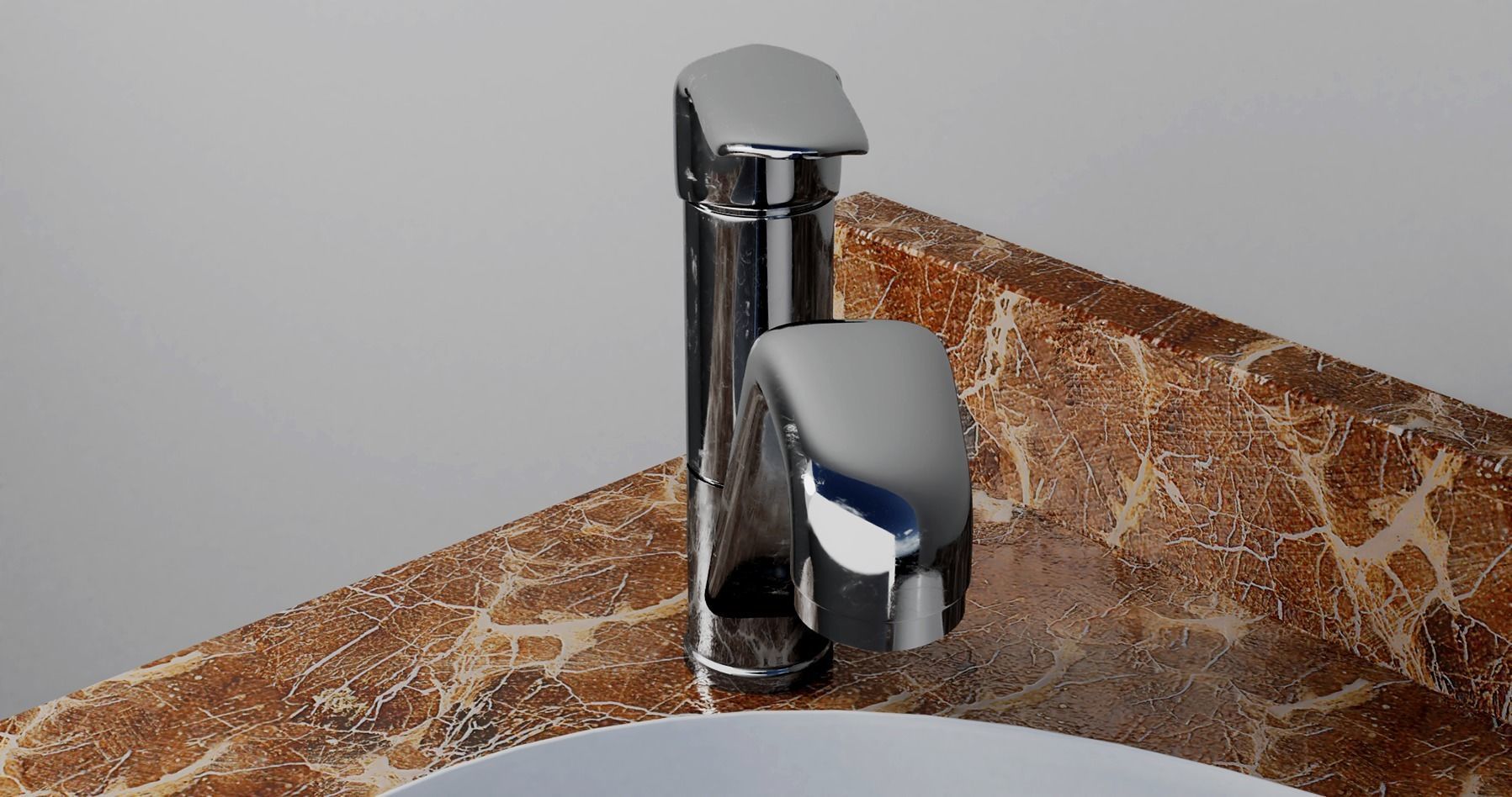 Faucet Water tap with imperfections 3D model 3D model_2