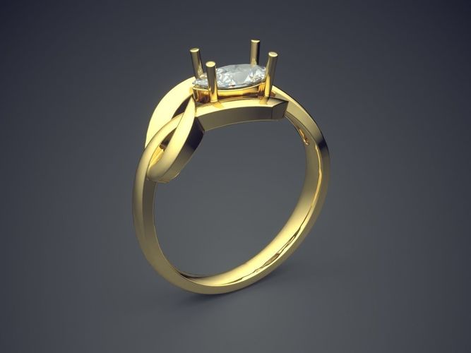 Detailed Classy Engagement Ring 1177 3D print model