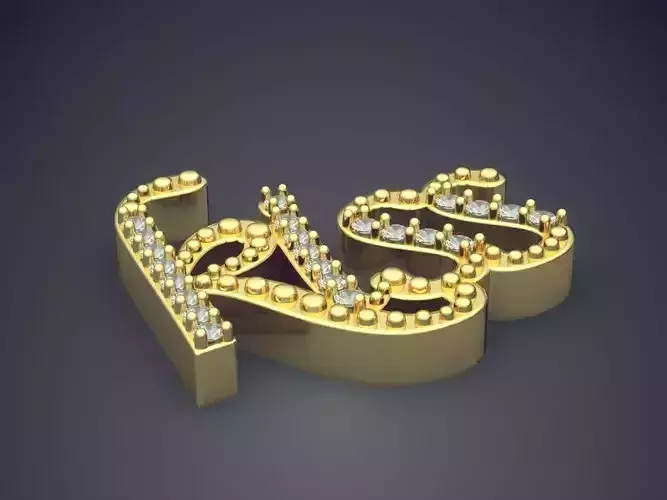 Simple Minimal Kiss-Shaped Pendant With Diamonds 1176