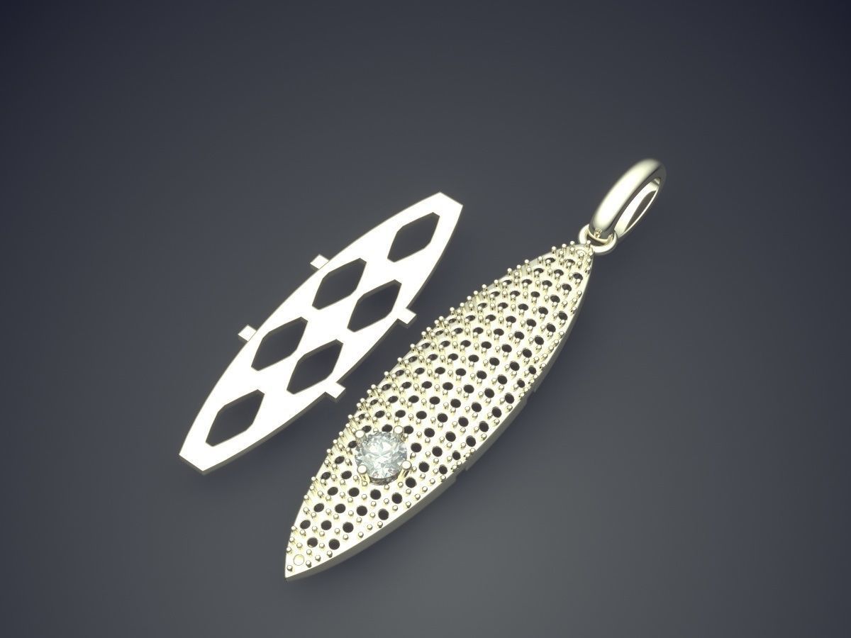 Unique Textured Pendant 1178 3D print model_1