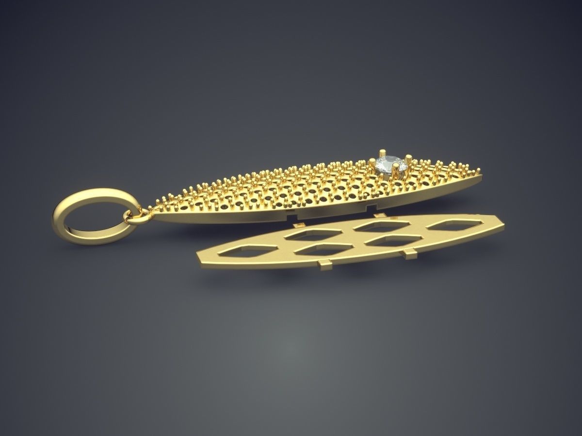 Unique Textured Pendant 1178 3D print model_3