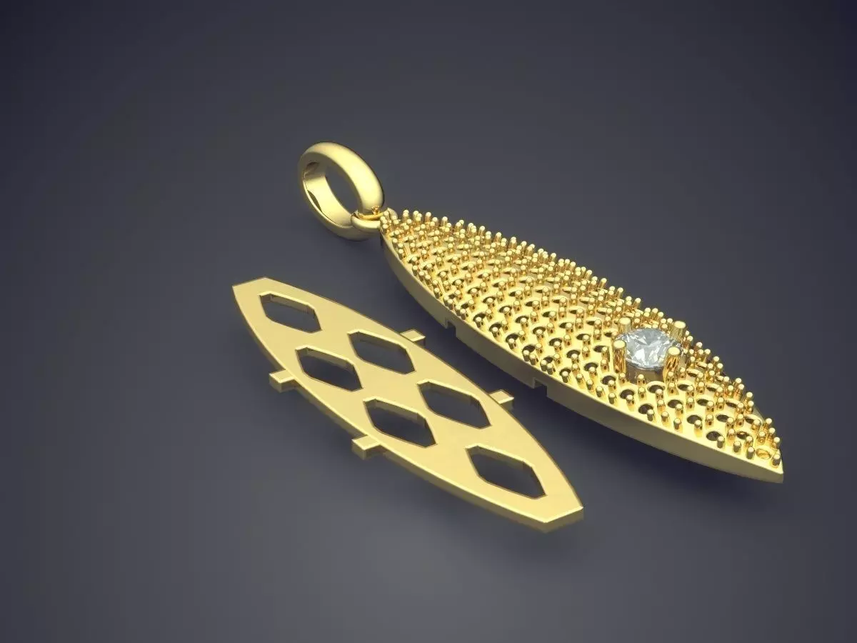 Unique Textured Pendant 1178 3D print model_0