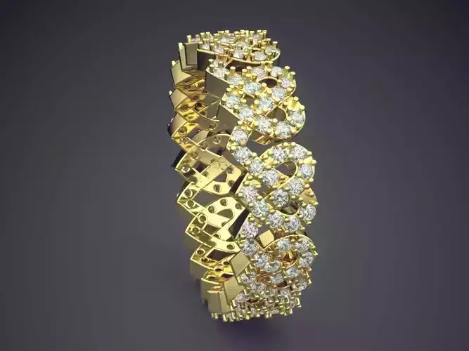 Wedding Ring Full of Small Diamonds 1183