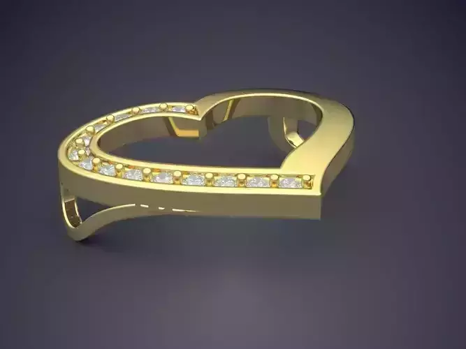 Heart Shape Pendant With Small Diamonds 1174