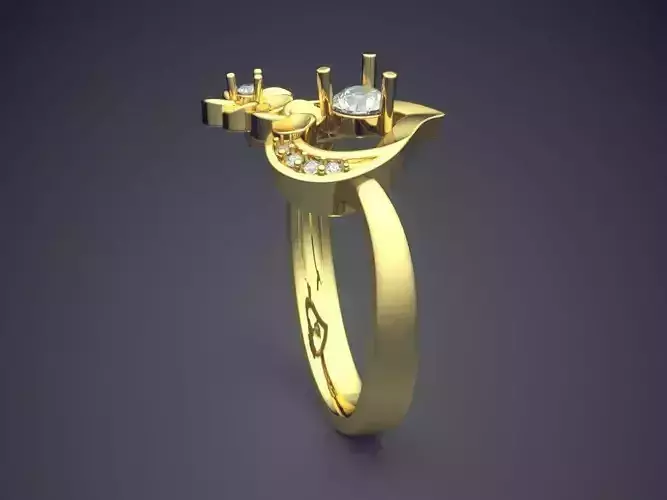 Heart Shaped Wedding Ring With Diamond 1173