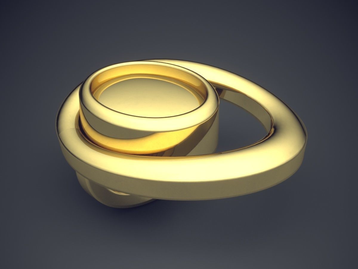 Unique Futuristic Circle Shape Pendant 1172 3D print model_3