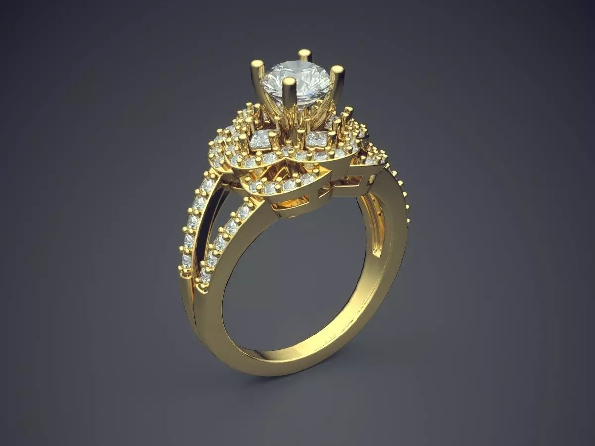 Ring With Diamonds 1162 3D print model