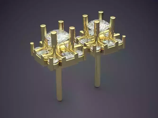 Simple Earrings With Diamonds 1157