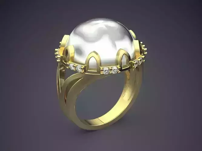 Elegant Pearl Feminine Ring 1160