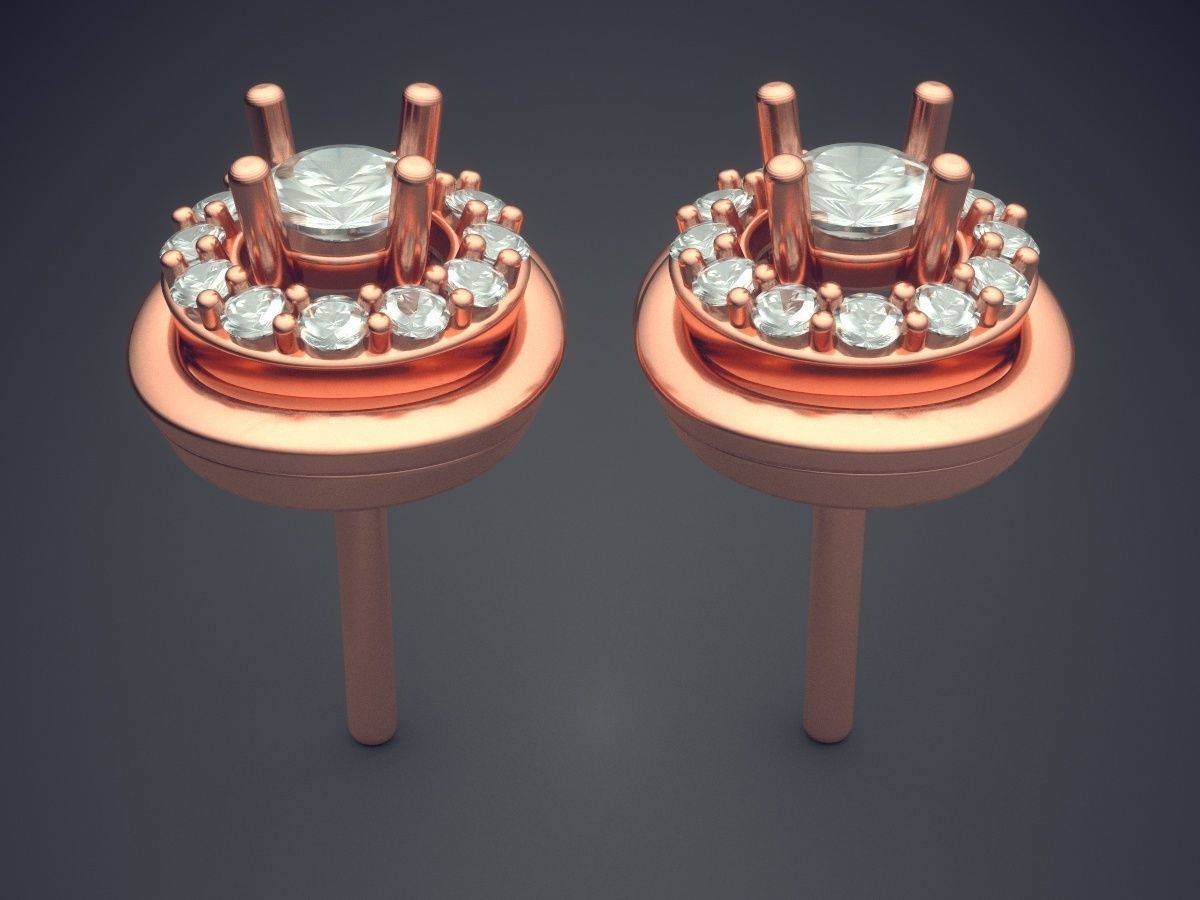 Futuristic Circle Design Earrings 1153 3D print model_2