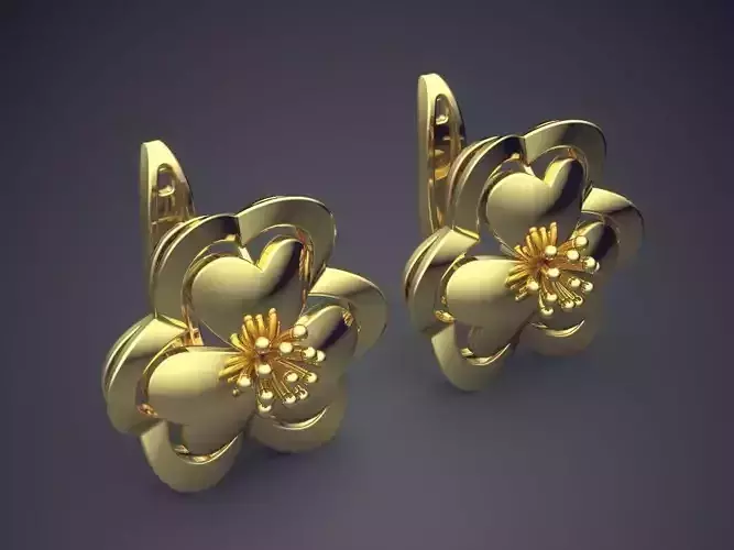 Flower Shaped Simple Earrings 1149