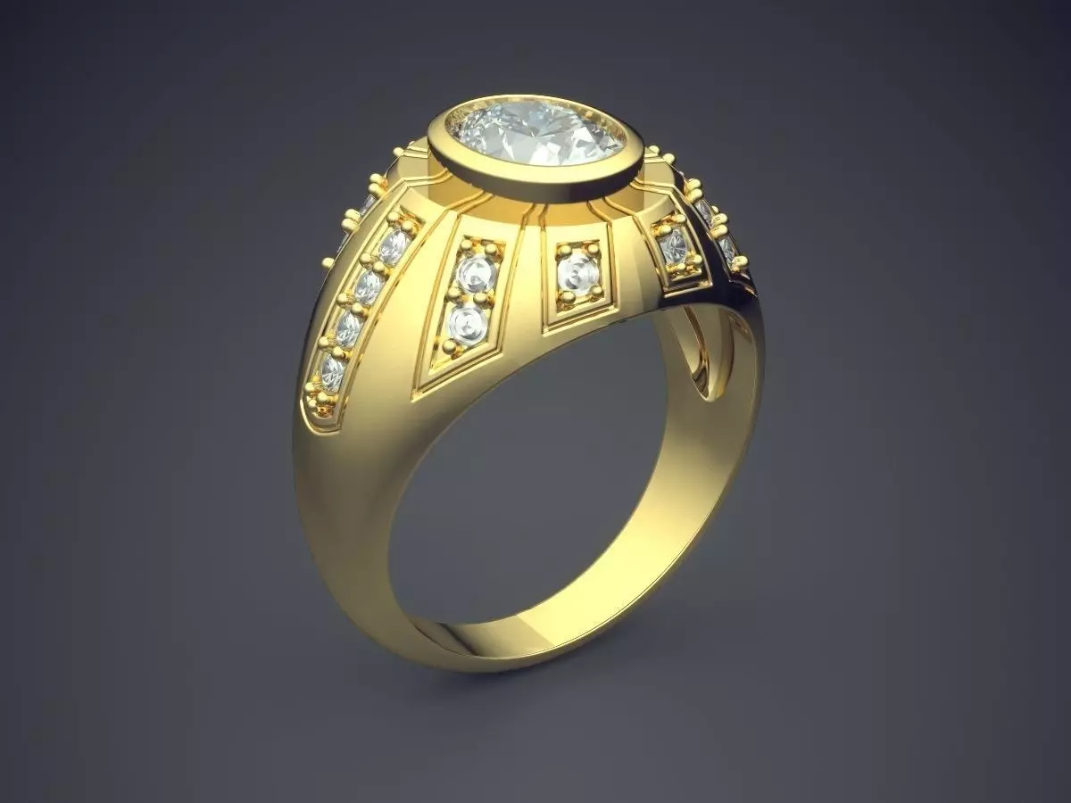 Massive Diamond Ring 1145 3D print model