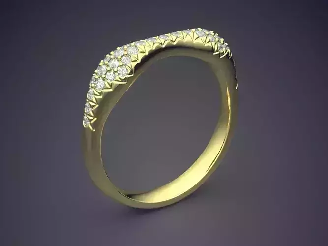 Ring With Small Diamonds 1143 3D print model