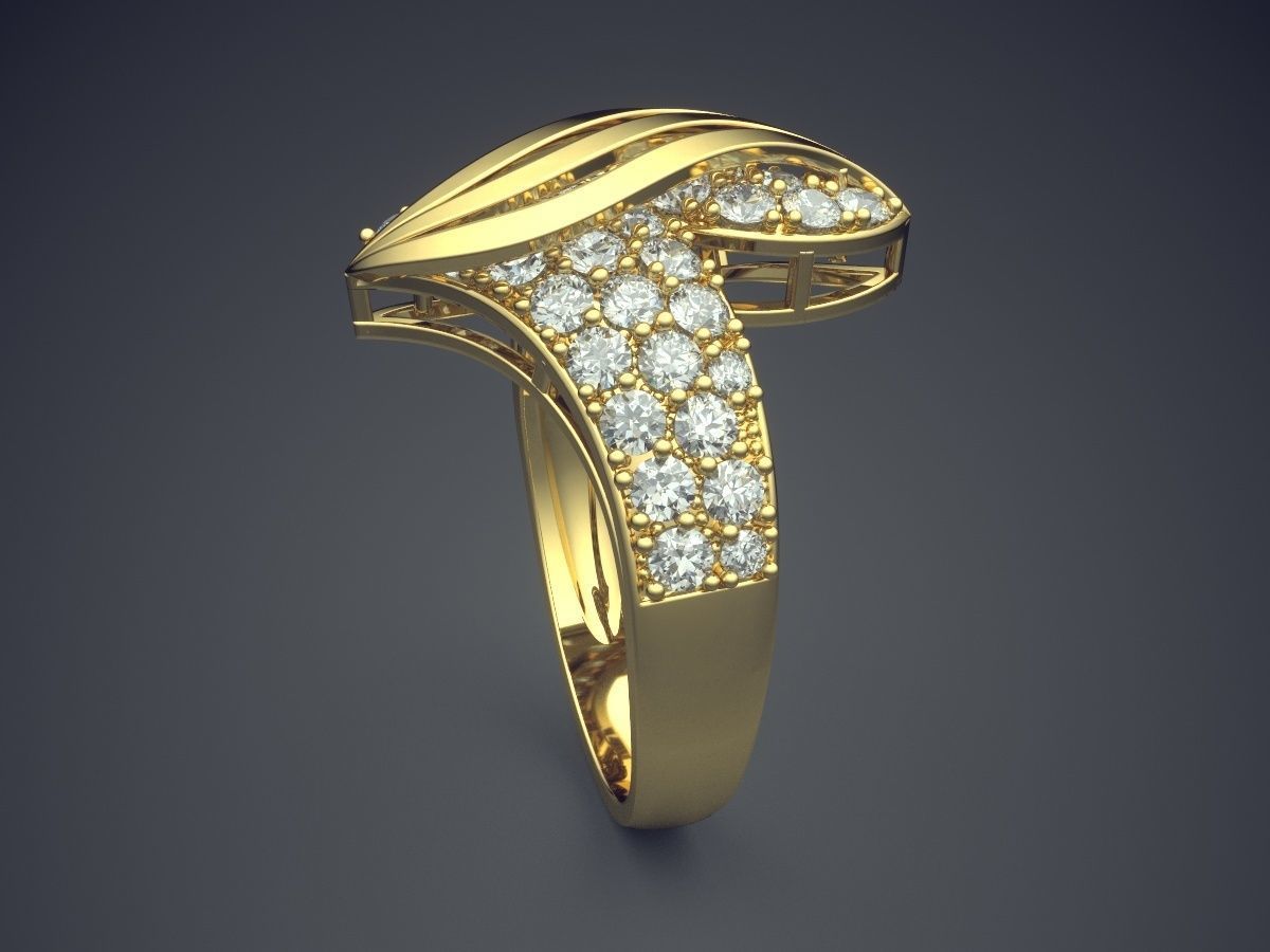 Elegant Ring With Diamonds 1150 3D print model_3