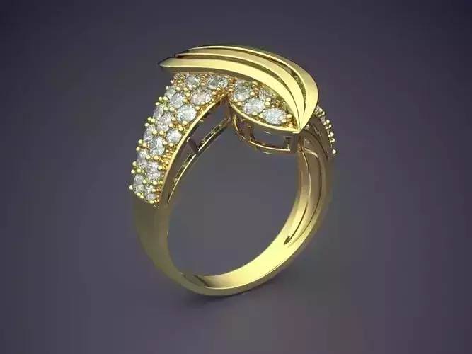 Elegant Ring With Diamonds 1150 3D print model