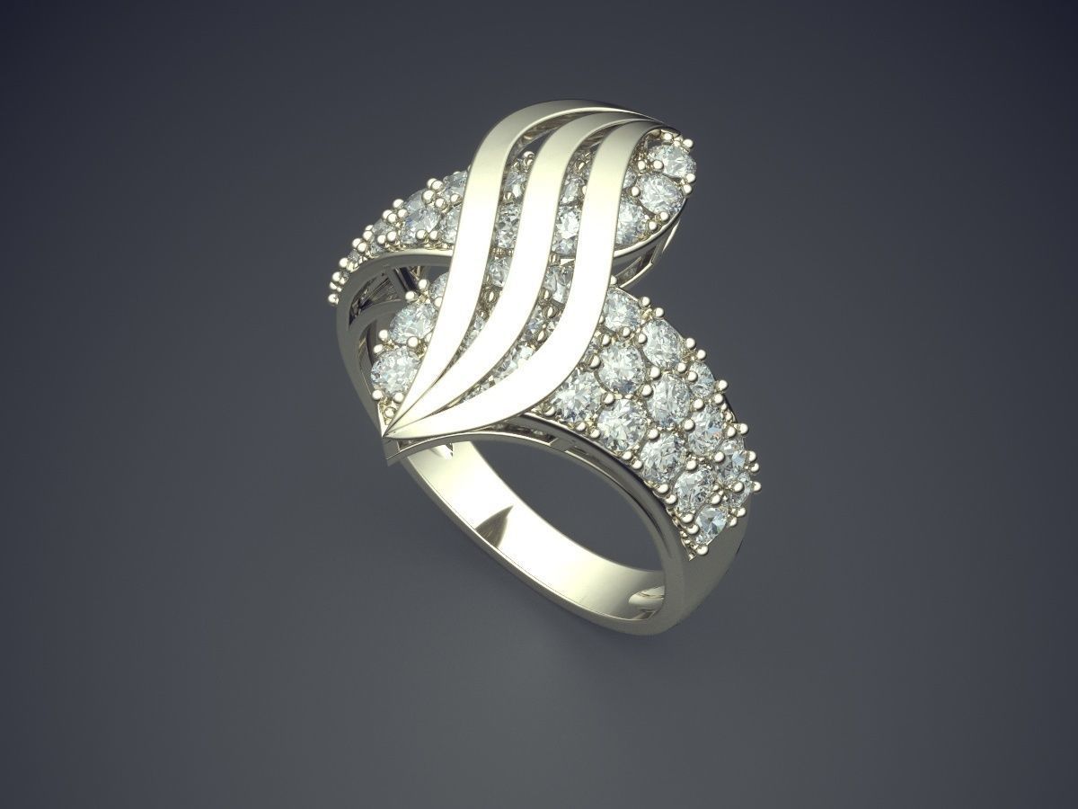 Elegant Ring With Diamonds 1150 3D print model_1