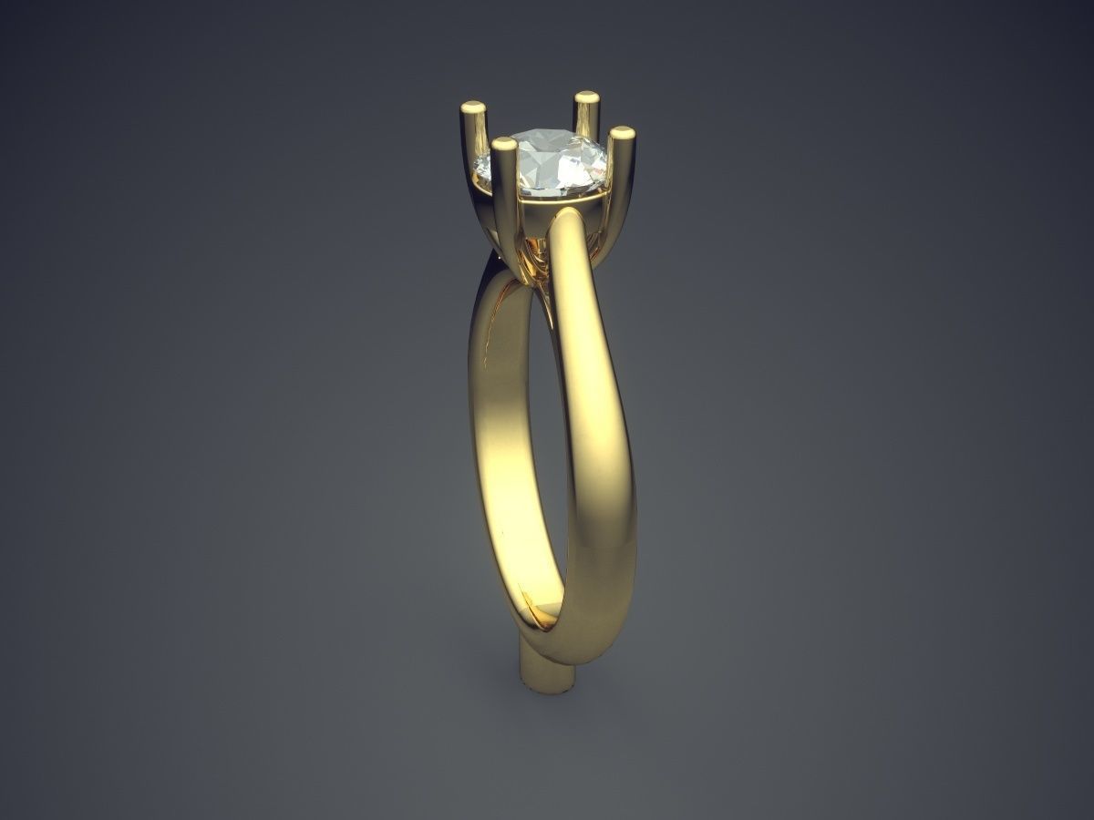 Dainty Engagement Ring with Small Diamonds 1141 3D print model_3