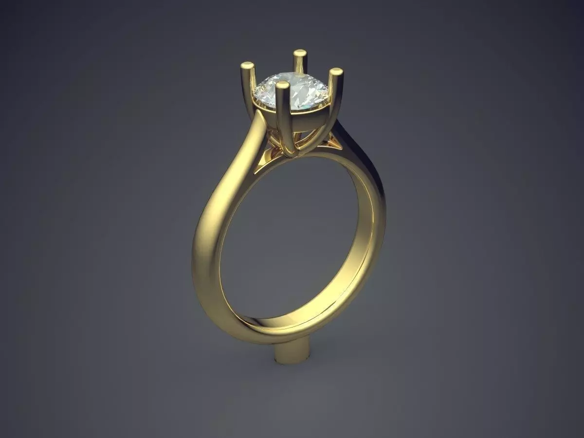 Dainty Engagement Ring with Small Diamonds 1141 3D print model_0