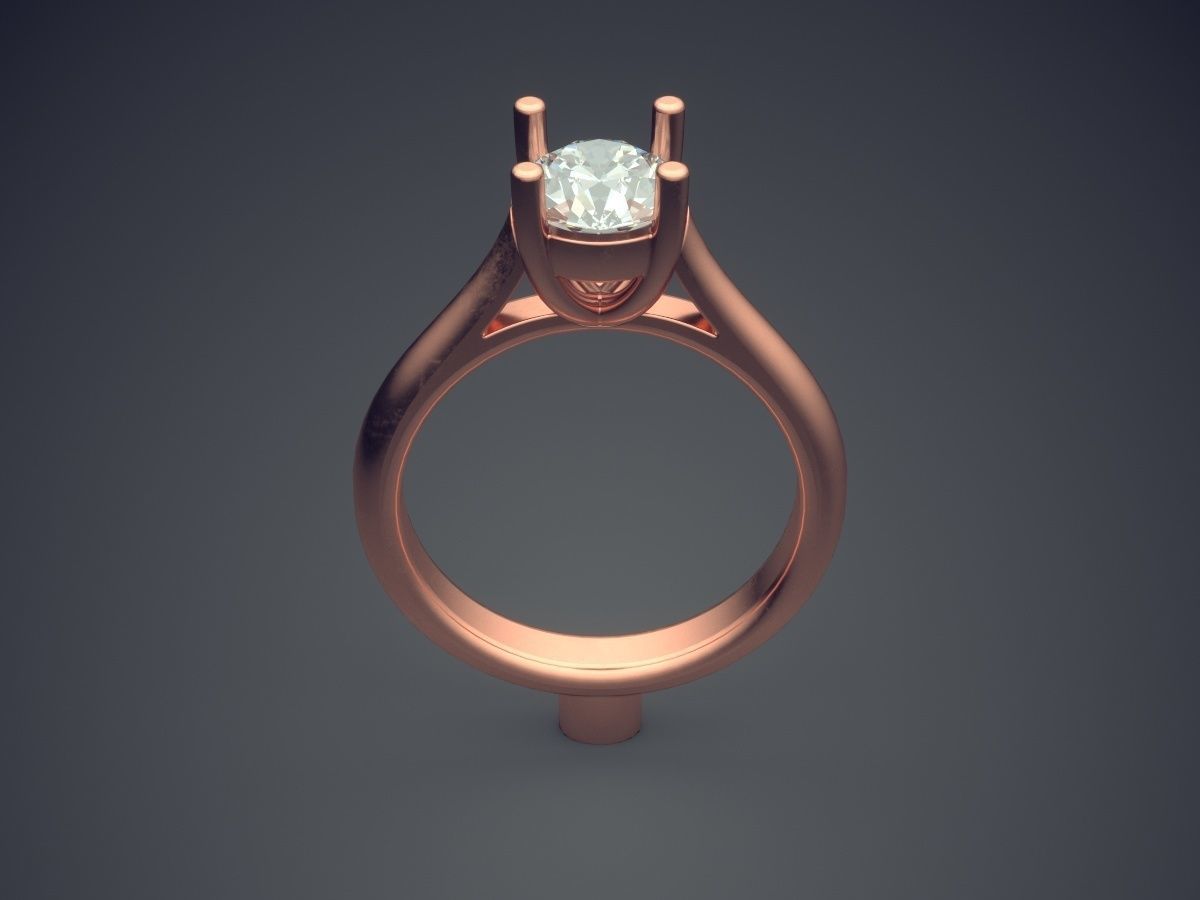 Dainty Engagement Ring with Small Diamonds 1141 3D print model_2