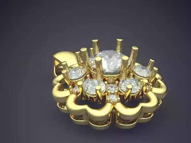 Detailed Flower Shaped Pendant for Women 1137