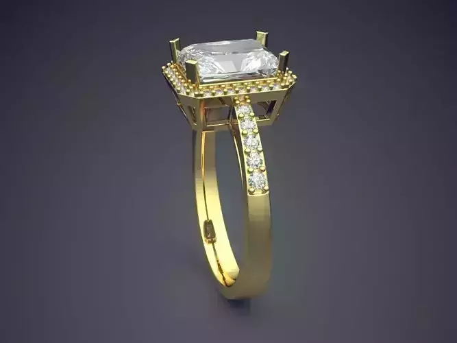Thin Engagement Ring With Diamonds 1125