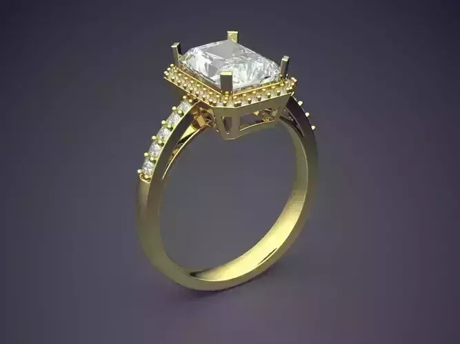 Thin Engagement Ring With Diamonds 1125