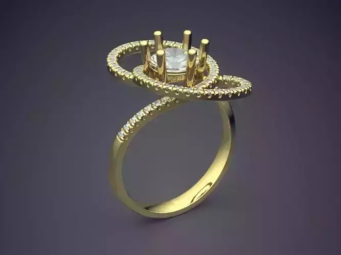 Unique Futuristic Circle Shape Ring 1121 3D print model