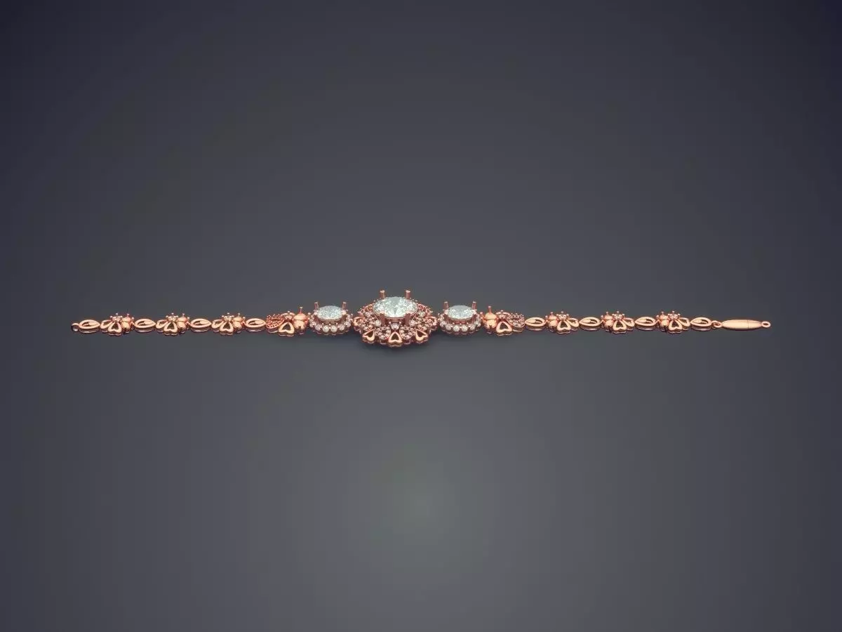 Bracelet With Diamonds 1128 3D print model_2