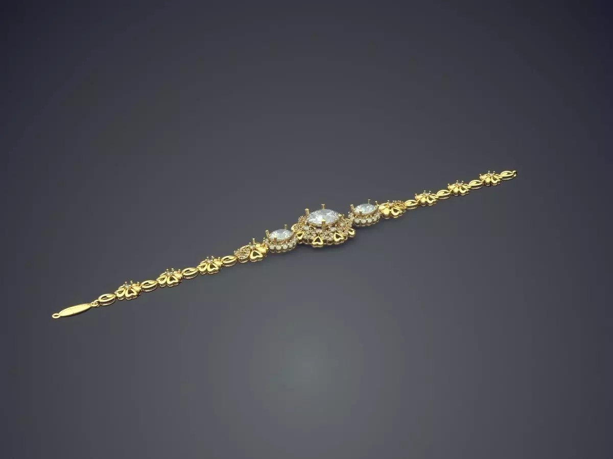Bracelet With Diamonds 1128 3D print model_0